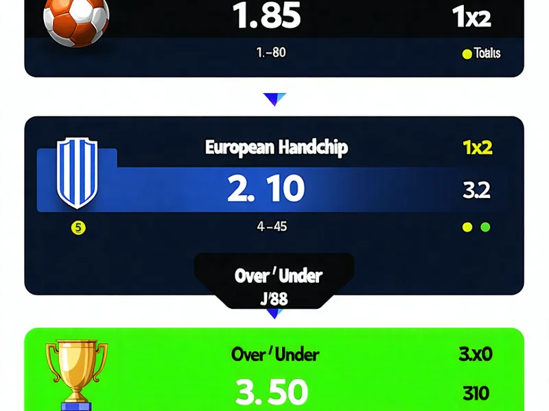 Hình ảnh mô tả các loại kèo cược thể thao phổ biến như kèo Châu Á, kèo Châu Âu và kèo Tài Xỉu với các con số và biểu tượng