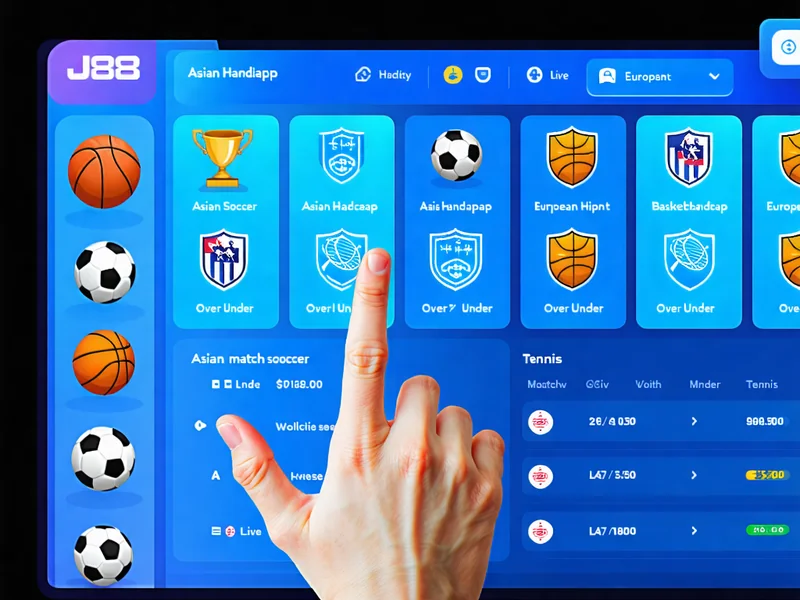 Hình ảnh hiển thị đa dạng các loại kèo và môn thể thao có sẵn tại J88
