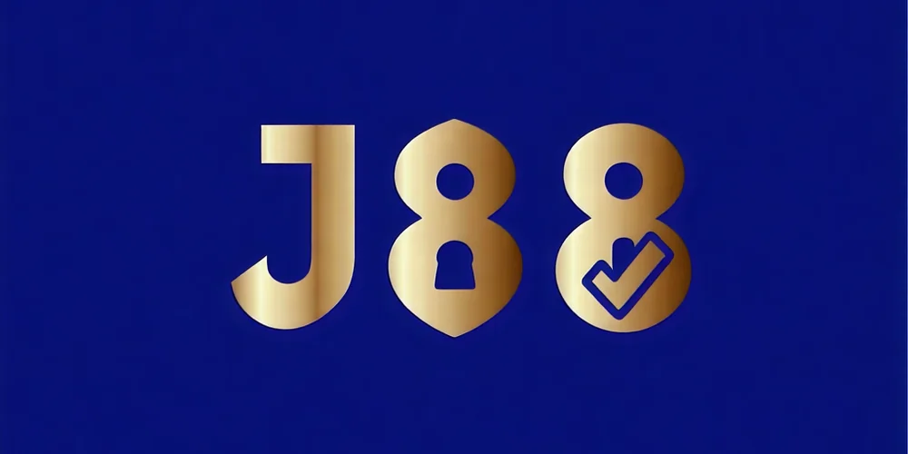 Logo J88 với biểu tượng cam kết chơi cờ bạc có trách nhiệm và an toàn