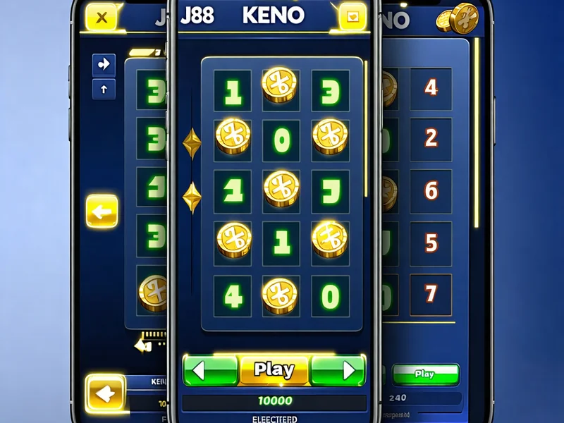 Giao diện Keno trên thiết bị di động tại J88