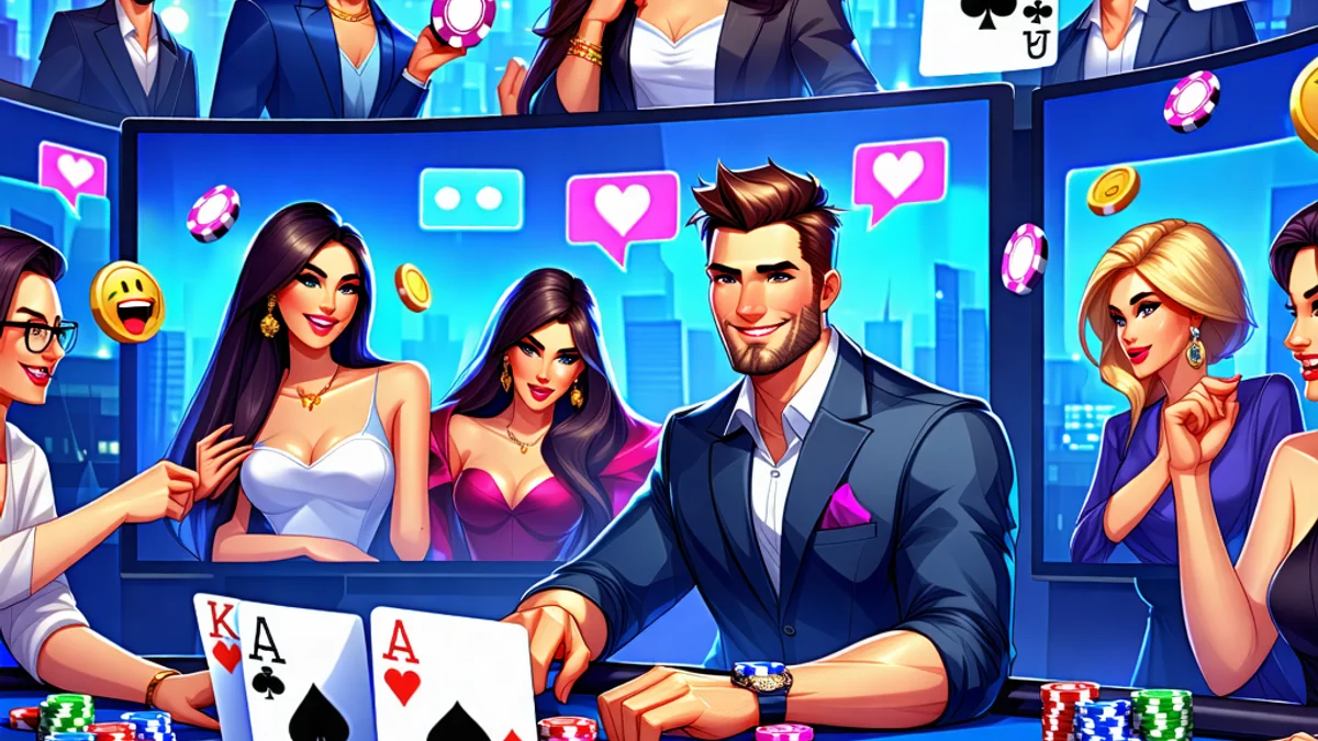 Hình ảnh cộng đồng người chơi poker trực tuyến đang tương tác, thể hiện sự gắn kết và sôi động tại J88.