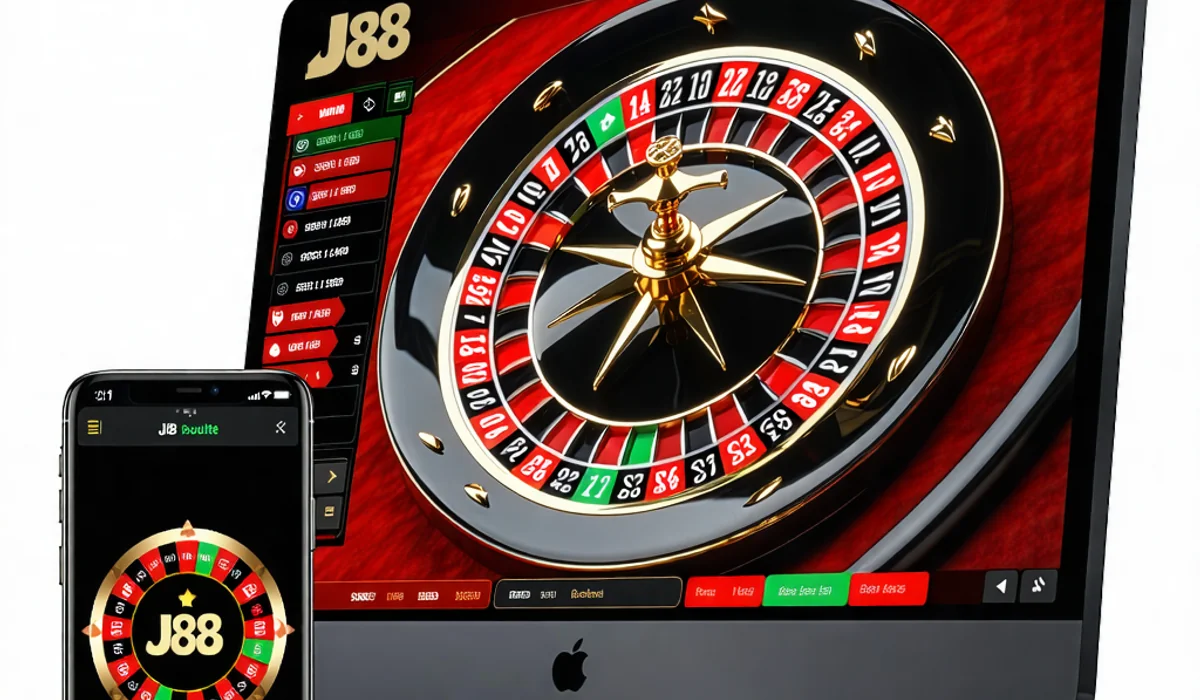 Giao diện bàn Roulette trực tuyến của J88 với các tính năng hiện đại