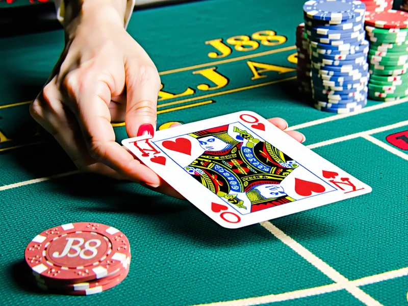 Bàn chơi Blackjack trực tuyến J88 với người chia bài và quân bài