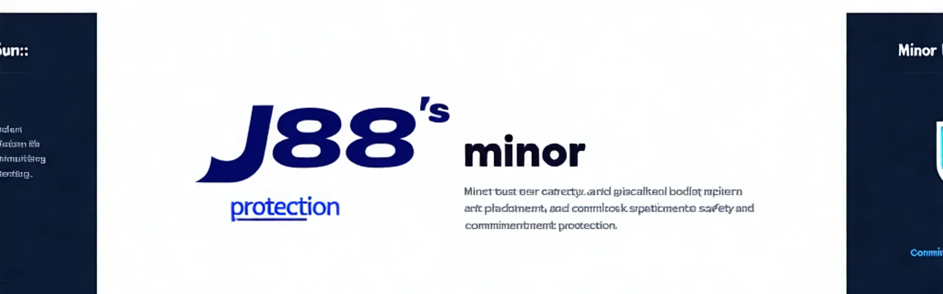 Banner J88 cam kết bảo vệ trẻ vị thành niên, với hình ảnh gia đình an toàn và biểu tượng bảo mật.