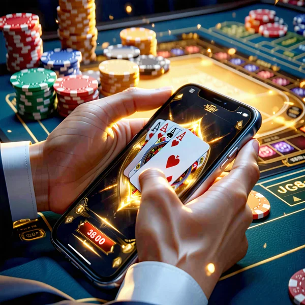 Hình ảnh người chơi đang trải nghiệm game bài J88 trên điện thoại di động