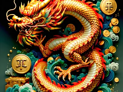 Hình ảnh trò chơi slot 'Vương Quốc Rồng' với rồng vàng và ngọc bích