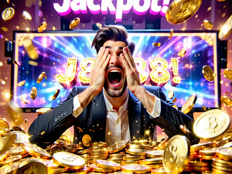 Người chơi J88 vỡ òa cảm xúc khi màn hình hiển thị thông báo trúng Jackpot lớn từ trò chơi slot của J88