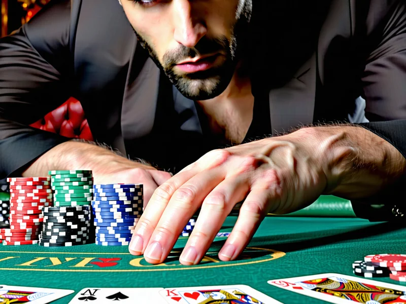 Hình ảnh người chơi đang suy nghĩ chiến lược trên bàn Baccarat, thể hiện sự tập trung và tính toán