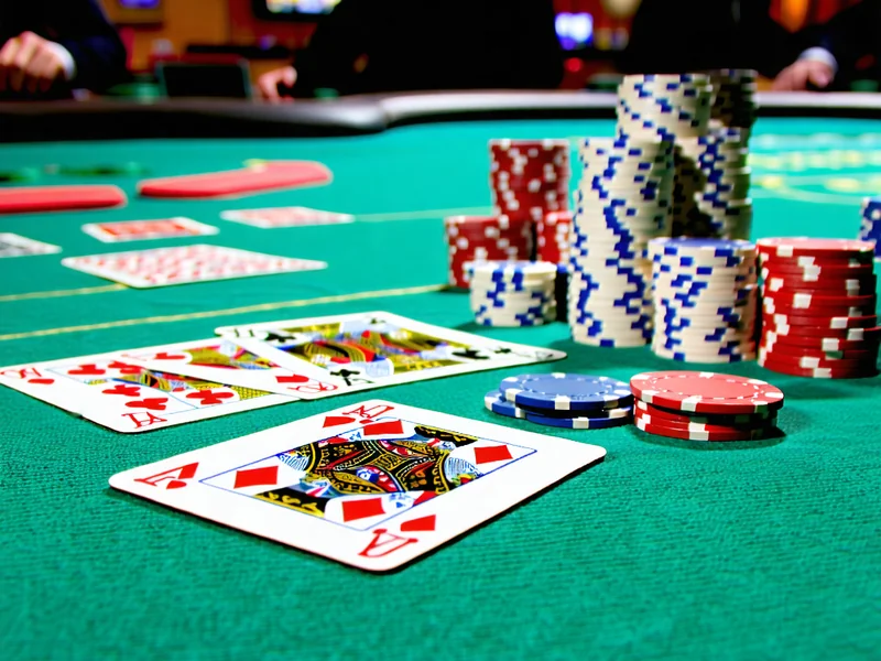 Bàn chơi Texas Hold'em sôi động với các lá bài được chia, chip đặt cược và người chơi tập trung tại J88.
